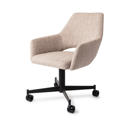 Jesper Home Yanai Biscuit Beach Eetkamerstoel - Caster Black - KwaliteitWonen.nl