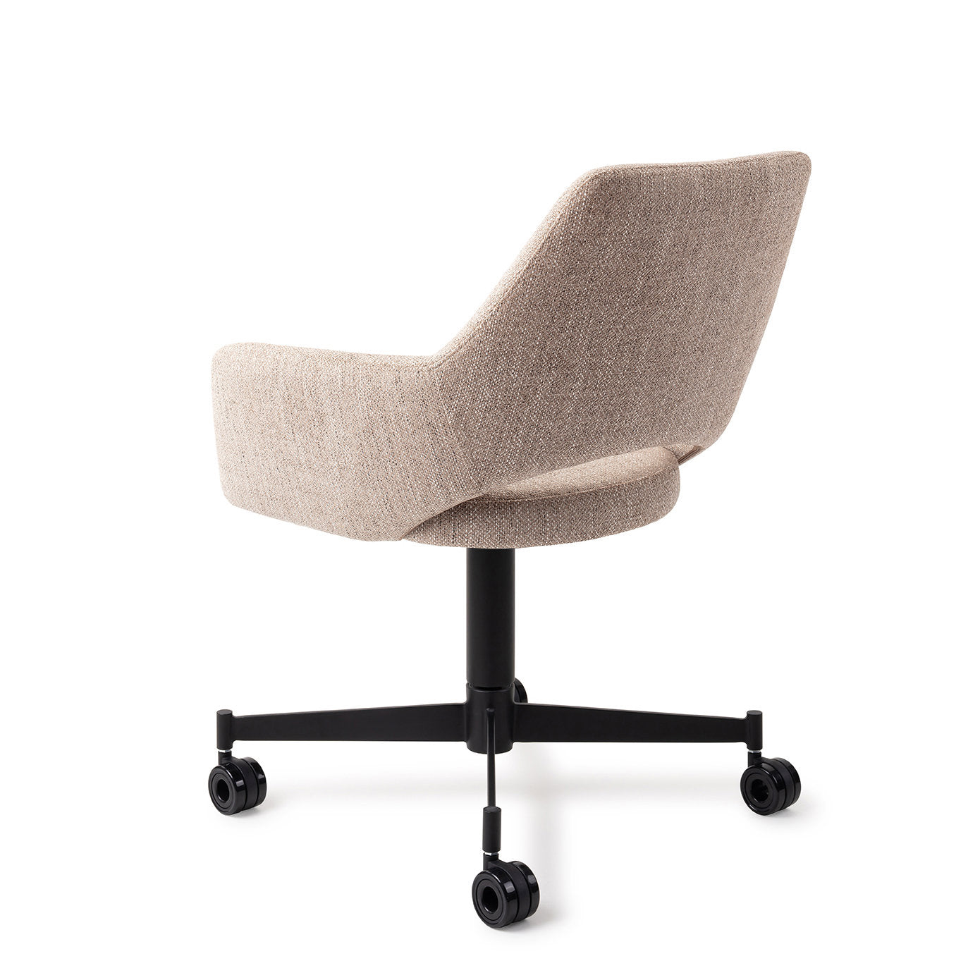 Jesper Home Yanai Biscuit Beach Eetkamerstoel - Caster Black - KwaliteitWonen.nl