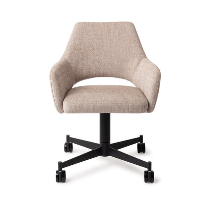 Jesper Home Yanai Biscuit Beach Eetkamerstoel - Caster Black - KwaliteitWonen.nl
