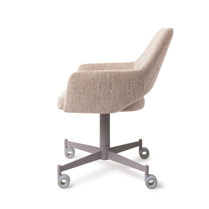 Jesper Home Yanai Biscuit Beach Eetkamerstoel - Caster Grey - KwaliteitWonen.nl