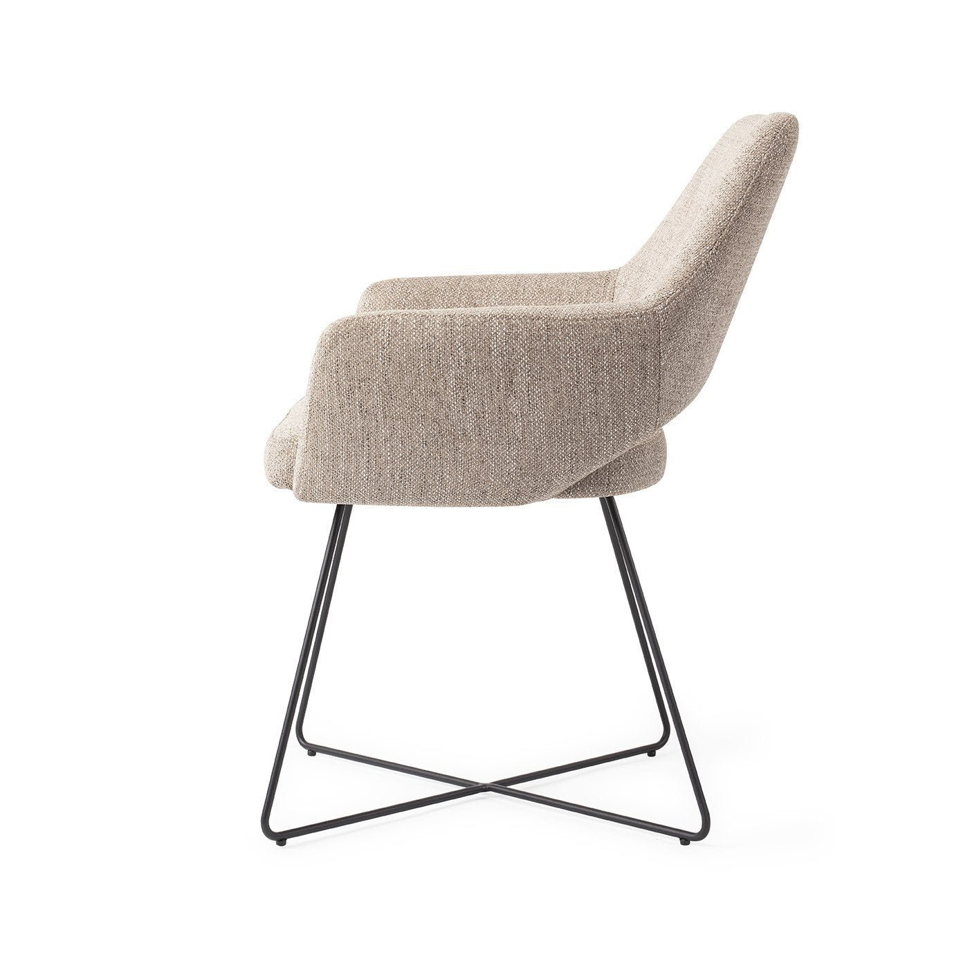 Jesper Home Yanai Biscuit Beach Eetkamerstoel - Cross Black - KwaliteitWonen.nl