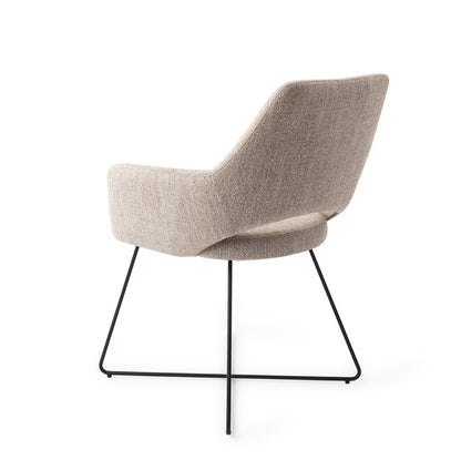 Jesper Home Yanai Biscuit Beach Eetkamerstoel - Cross Black - KwaliteitWonen.nl