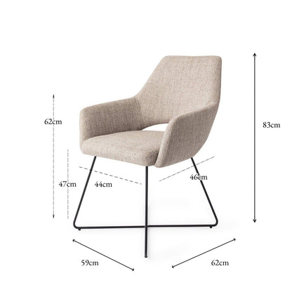 Jesper Home Yanai Biscuit Beach Eetkamerstoel - Cross Black - KwaliteitWonen.nl