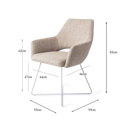 Jesper Home Yanai Biscuit Beach Eetkamerstoel - Cross White - KwaliteitWonen.nl