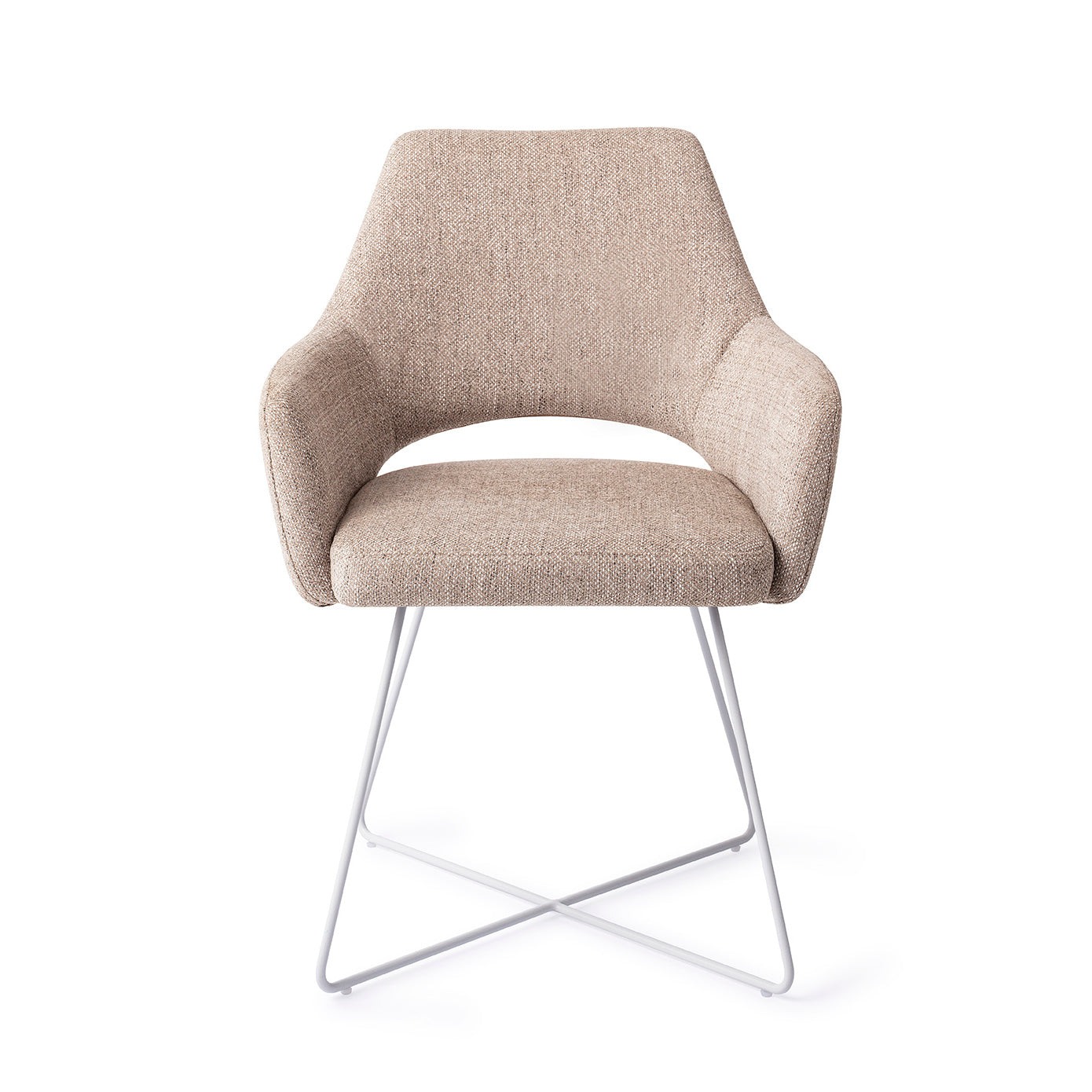 Jesper Home Yanai Biscuit Beach Eetkamerstoel - Cross White - KwaliteitWonen.nl