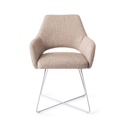Jesper Home Yanai Biscuit Beach Eetkamerstoel - Cross White - KwaliteitWonen.nl
