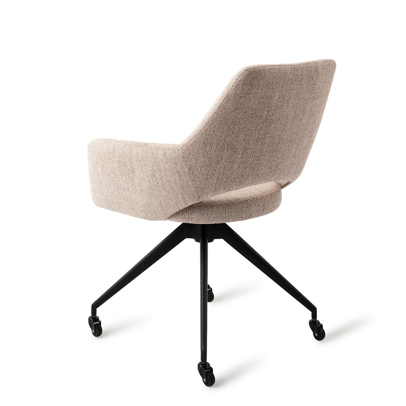 Jesper Home Yanai Biscuit Beach Eetkamerstoel - Glide Black - KwaliteitWonen.nl