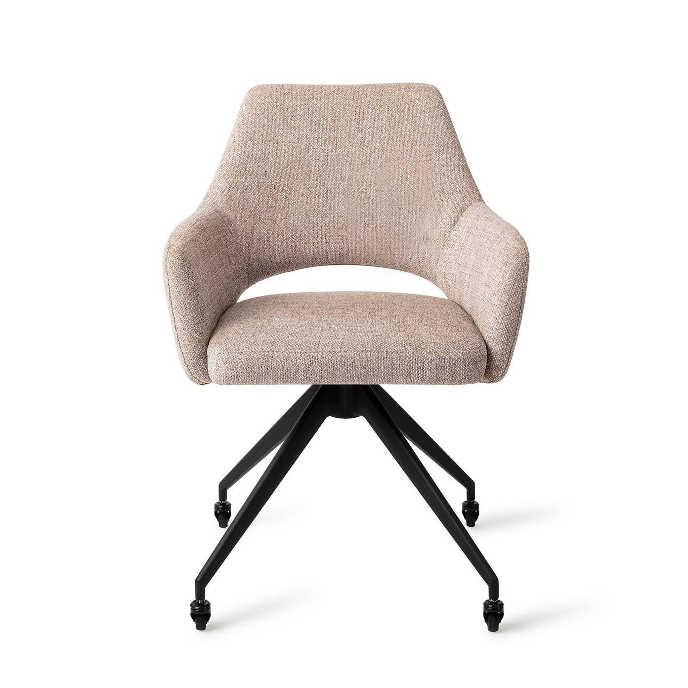 Jesper Home Yanai Biscuit Beach Eetkamerstoel - Glide Black - KwaliteitWonen.nl
