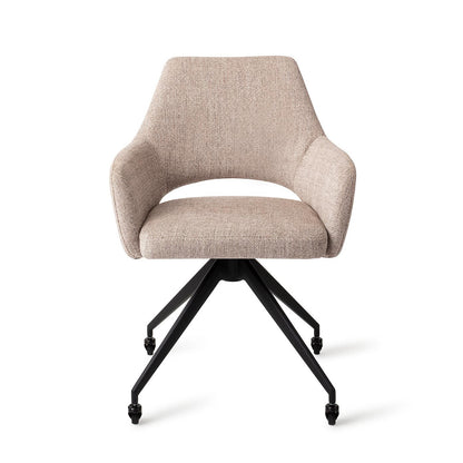 Jesper Home Yanai Biscuit Beach Eetkamerstoel - Glide Black - KwaliteitWonen.nl
