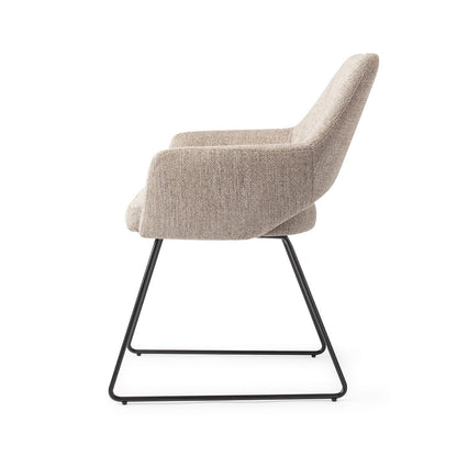 Jesper Home Yanai Biscuit Beach Eetkamerstoel - Slide Black - KwaliteitWonen.nl