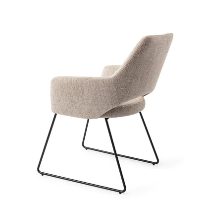 Jesper Home Yanai Biscuit Beach Eetkamerstoel - Slide Black - KwaliteitWonen.nl
