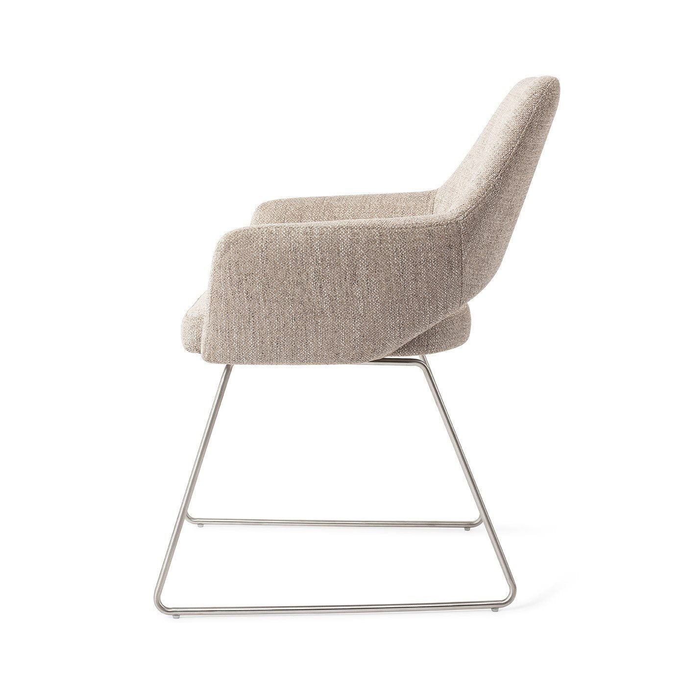 Jesper Home Yanai Biscuit Beach Eetkamerstoel - Slide Steel - KwaliteitWonen.nl