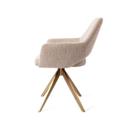 Jesper Home Yanai Biscuit Beach Eetkamerstoel - Turn Gold - KwaliteitWonen.nl