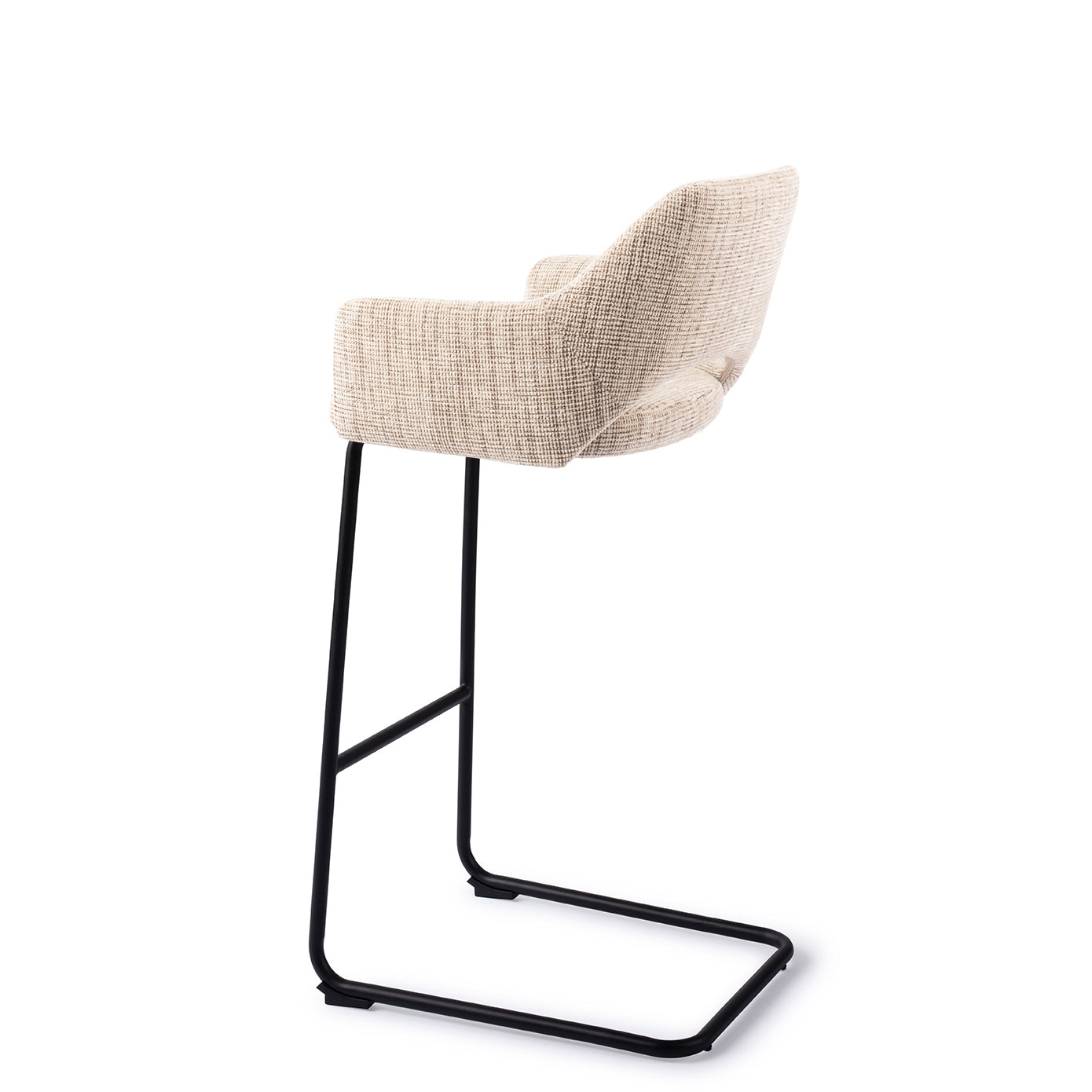 Jesper Home Yanai Caramel Grid Barkruk - Arch Black (H)-Kwaliteitwonen.nl