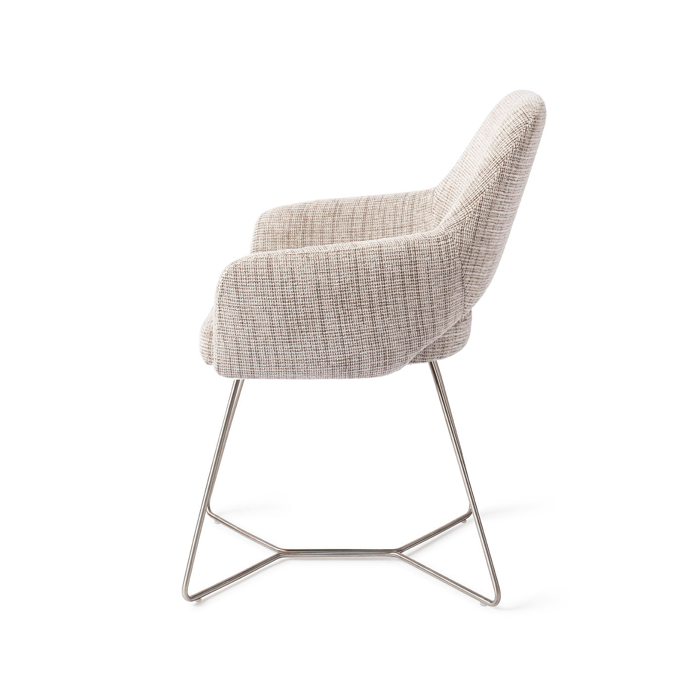 Jesper Home Yanai Caramel Grid Eetkamerstoel - Beehive Steel - KwaliteitWonen.nl