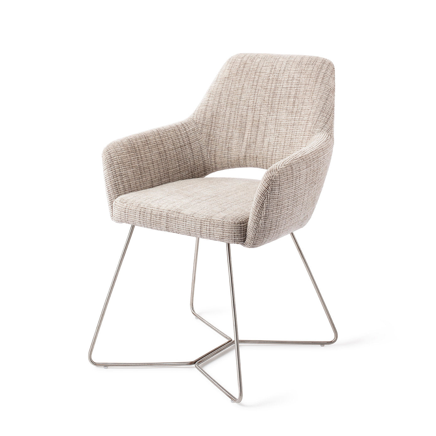Jesper Home Yanai Caramel Grid Eetkamerstoel - Beehive Steel - KwaliteitWonen.nl