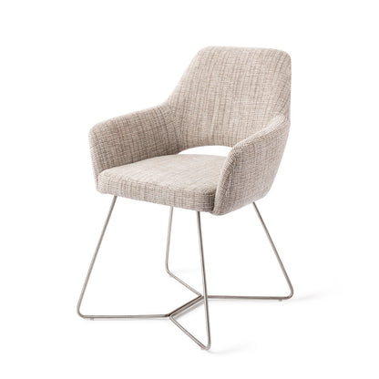 Jesper Home Yanai Caramel Grid Eetkamerstoel - Beehive Steel - KwaliteitWonen.nl