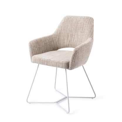 Jesper Home Yanai Caramel Grid Eetkamerstoel - Beehive White - KwaliteitWonen.nl