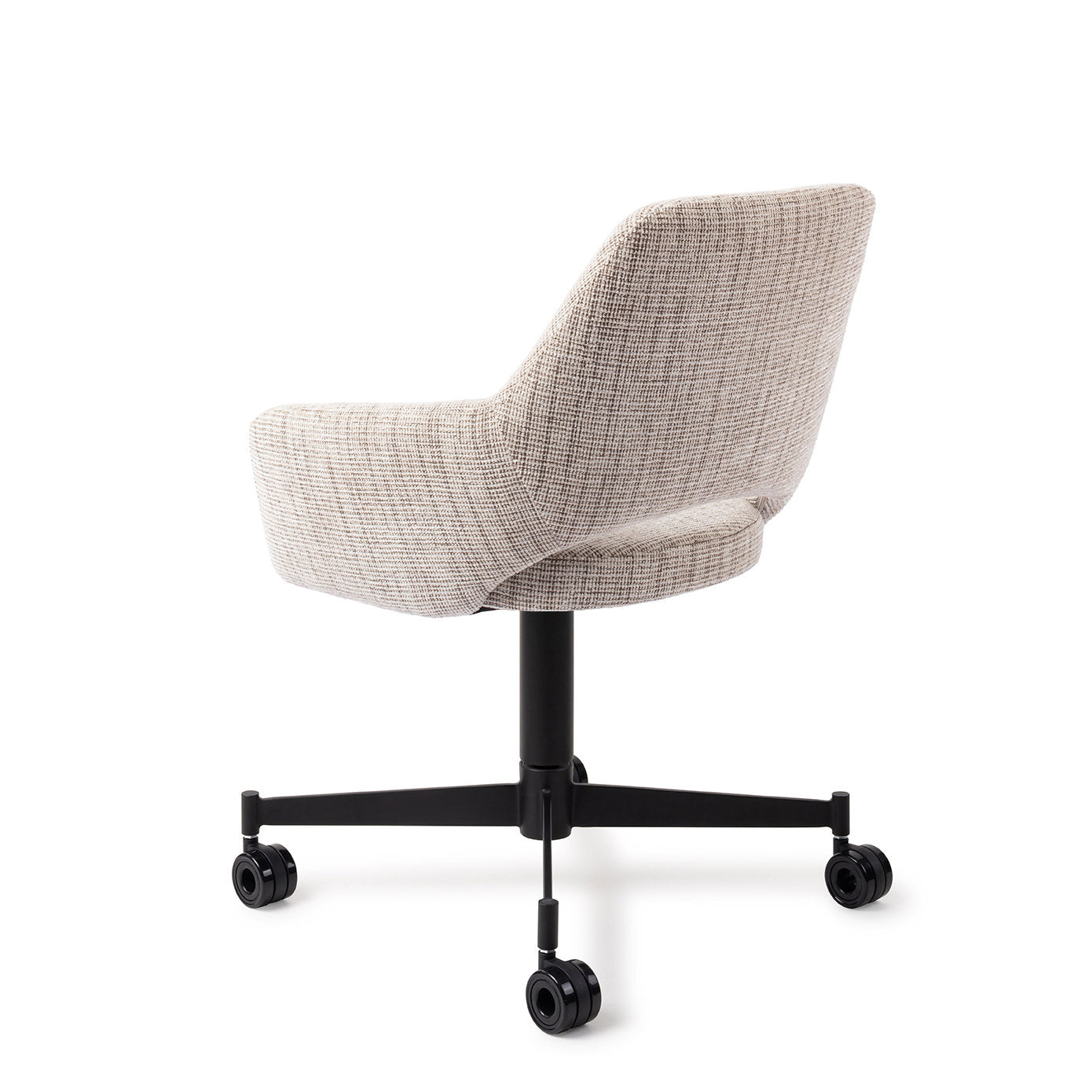 Jesper Home Yanai Caramel Grid Eetkamerstoel - Caster Black - KwaliteitWonen.nl