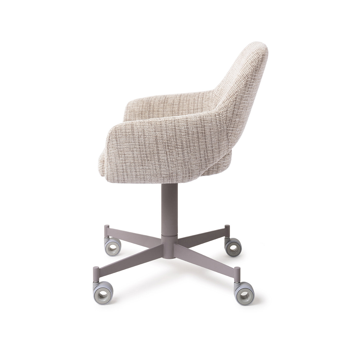 Jesper Home Yanai Caramel Grid Eetkamerstoel - Caster Grey - KwaliteitWonen.nl