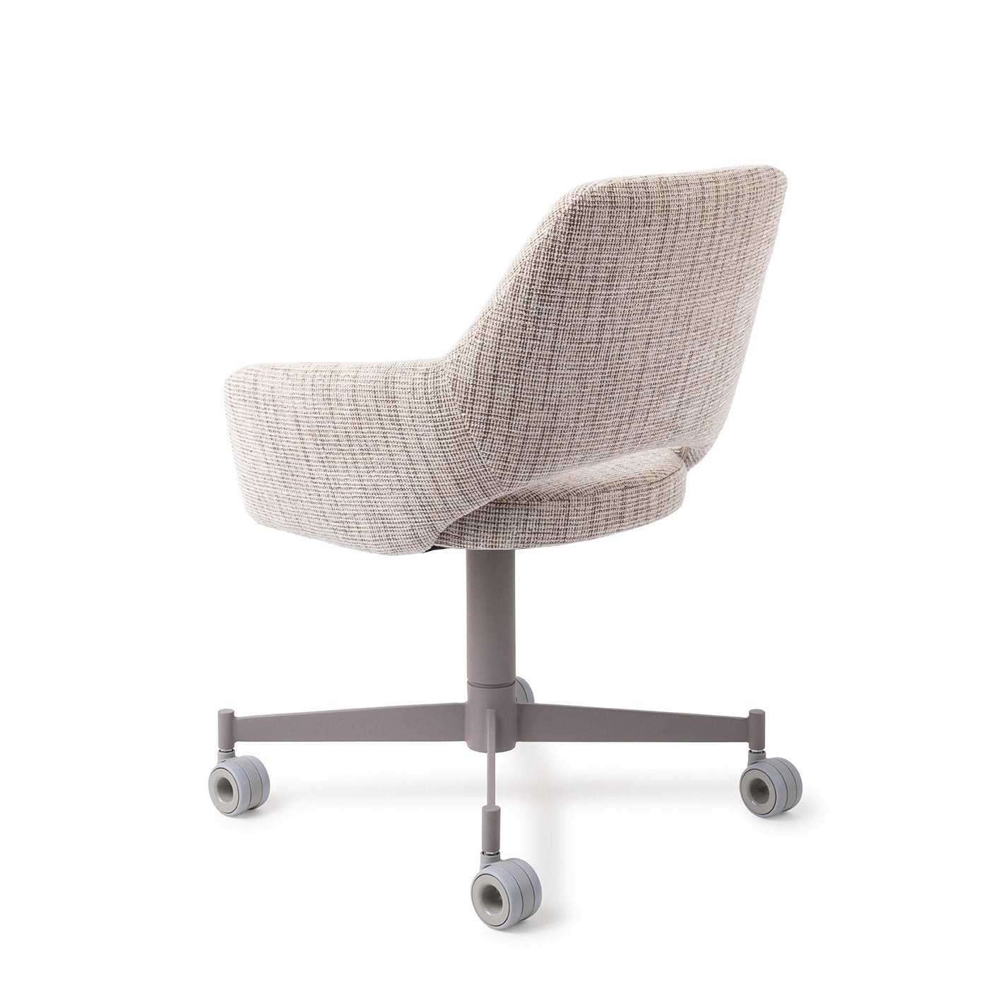 Jesper Home Yanai Caramel Grid Eetkamerstoel - Caster Grey - KwaliteitWonen.nl