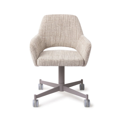 Jesper Home Yanai Caramel Grid Eetkamerstoel - Caster Grey - KwaliteitWonen.nl