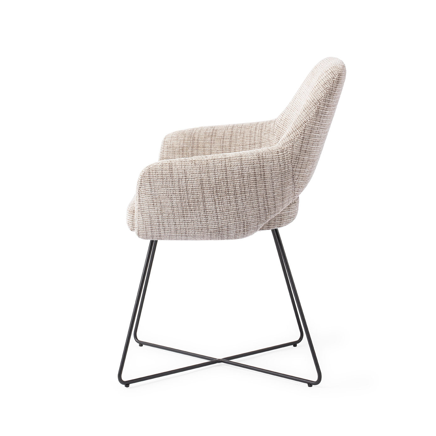 Jesper Home Yanai Caramel Grid Eetkamerstoel - Cross Black - KwaliteitWonen.nl