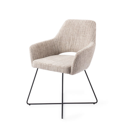 Jesper Home Yanai Caramel Grid Eetkamerstoel - Cross Black - KwaliteitWonen.nl