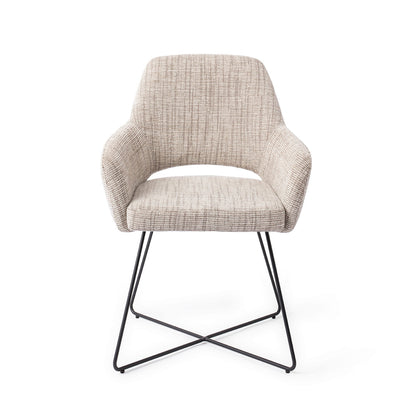 Jesper Home Yanai Caramel Grid Eetkamerstoel - Cross Black - KwaliteitWonen.nl