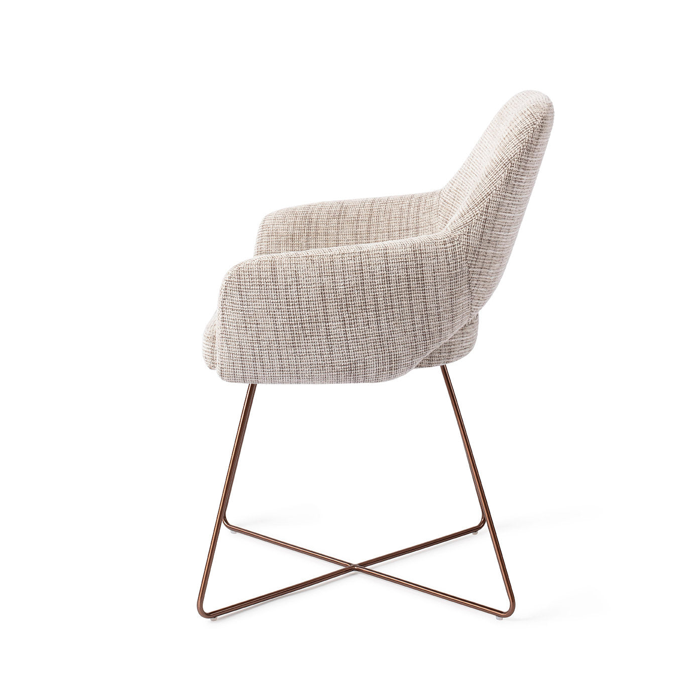 Jesper Home Yanai Caramel Grid Eetkamerstoel - Cross Rose - KwaliteitWonen.nl