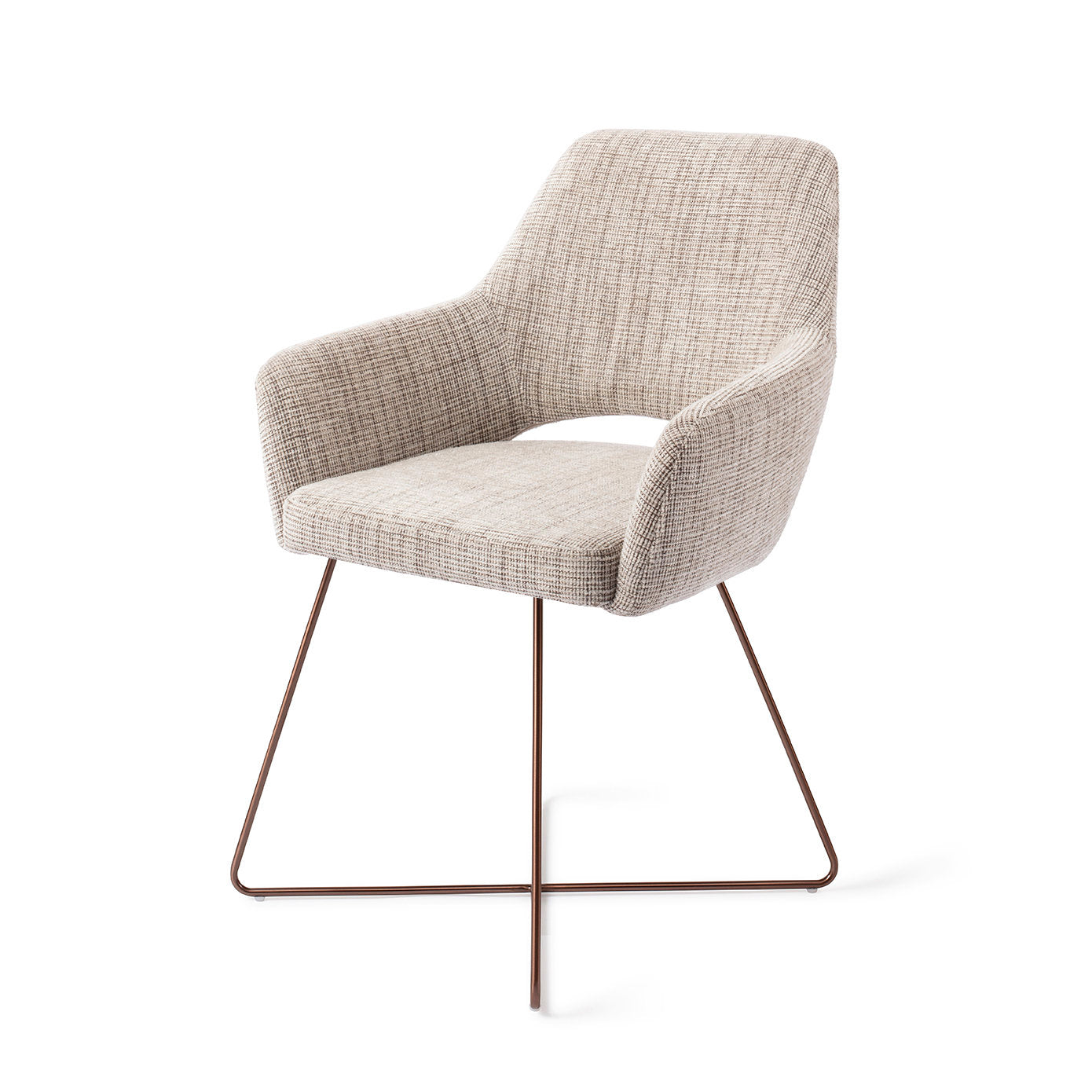 Jesper Home Yanai Caramel Grid Eetkamerstoel - Cross Rose - KwaliteitWonen.nl