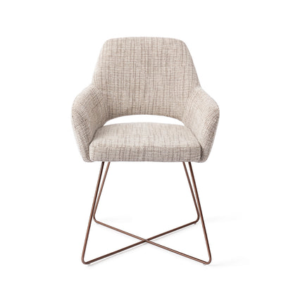 Jesper Home Yanai Caramel Grid Eetkamerstoel - Cross Rose - KwaliteitWonen.nl