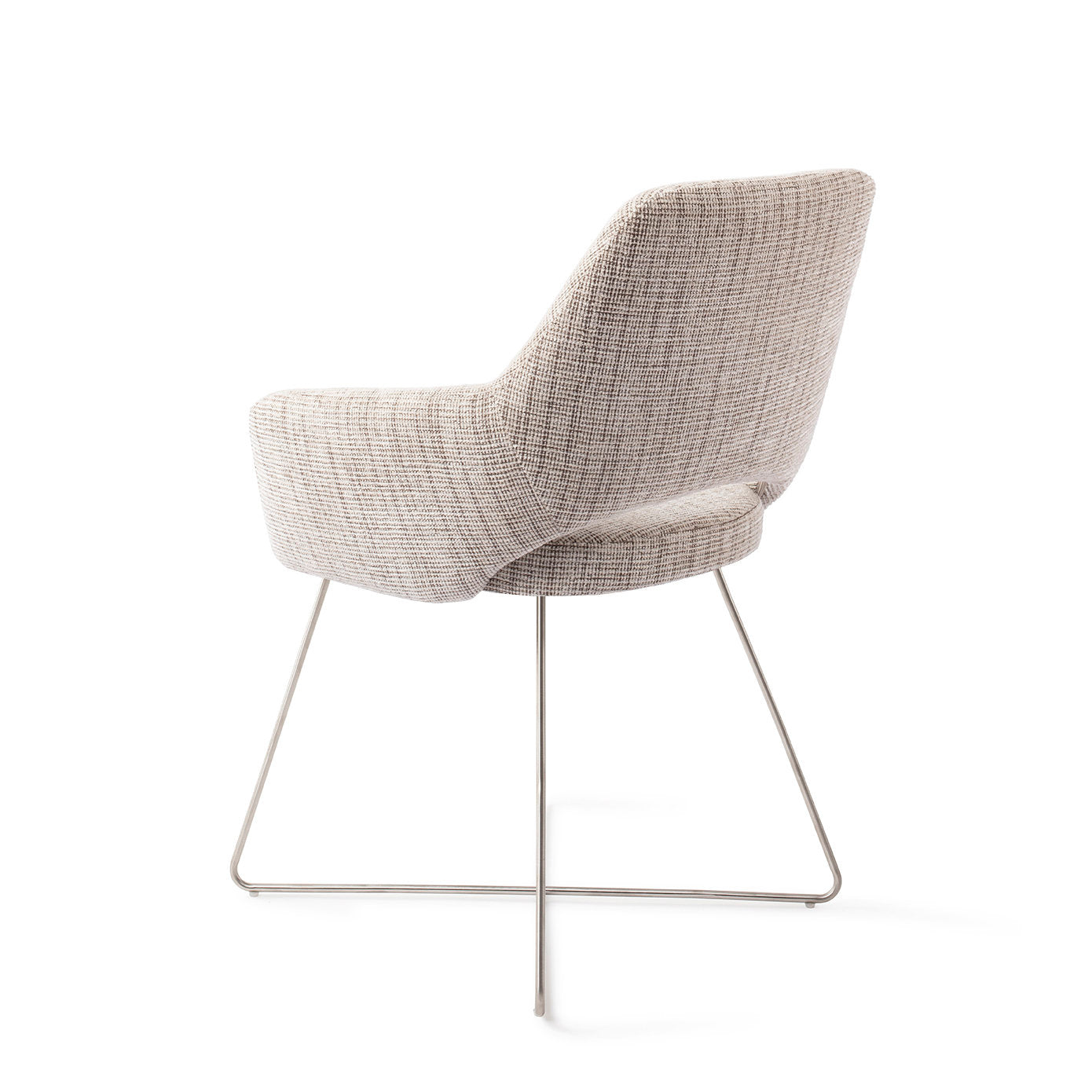 Jesper Home Yanai Caramel Grid Eetkamerstoel - Cross Steel - KwaliteitWonen.nl