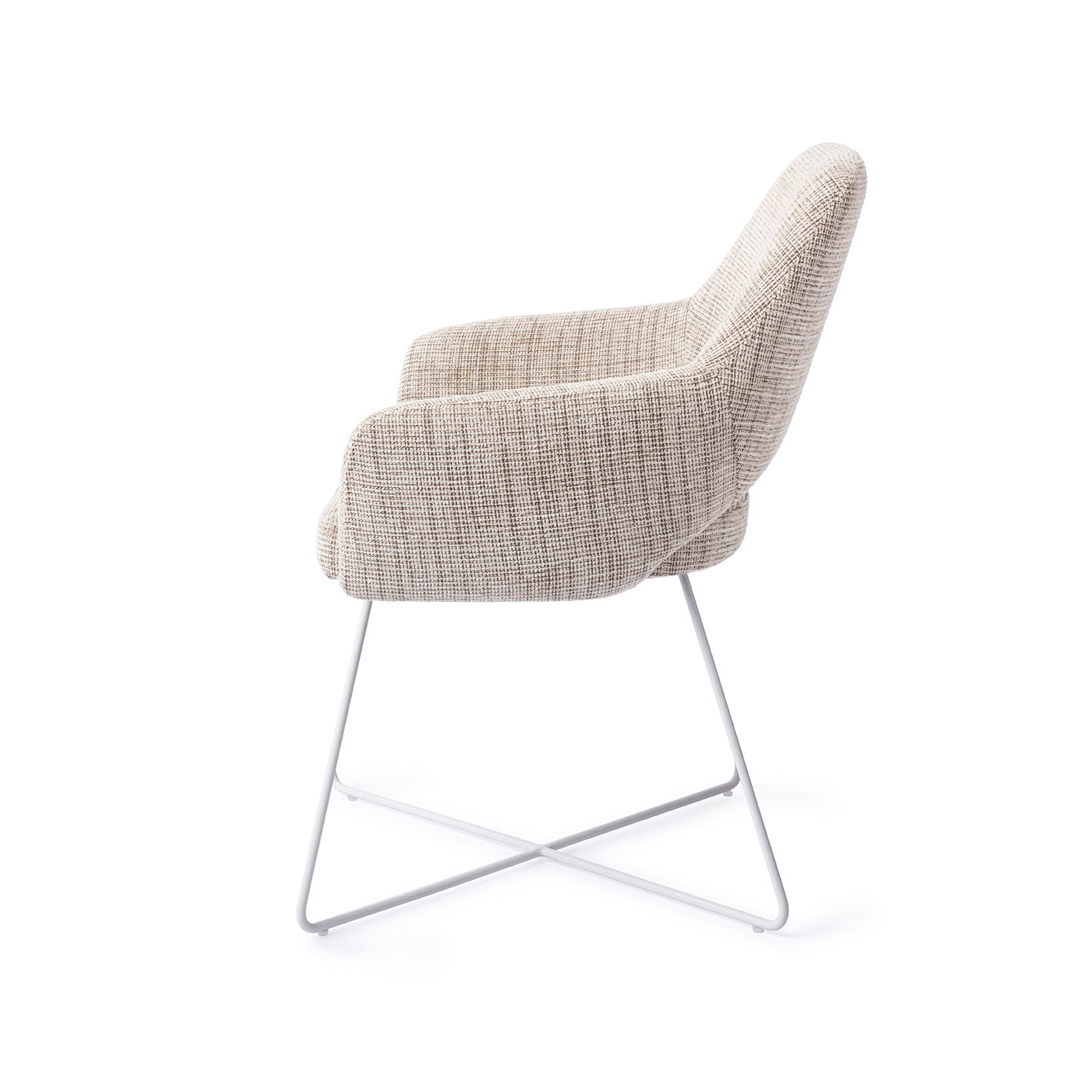 Jesper Home Yanai Caramel Grid Eetkamerstoel - Cross White - KwaliteitWonen.nl