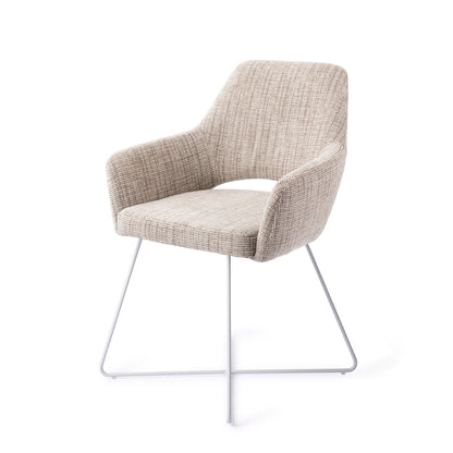 Jesper Home Yanai Caramel Grid Eetkamerstoel - Cross White - KwaliteitWonen.nl