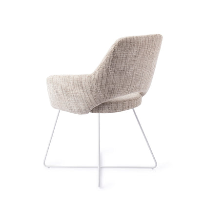 Jesper Home Yanai Caramel Grid Eetkamerstoel - Cross White - KwaliteitWonen.nl