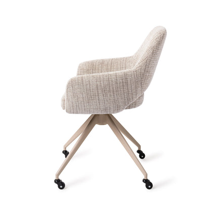 Jesper Home Yanai Caramel Grid Eetkamerstoel - Glide Beige - KwaliteitWonen.nl