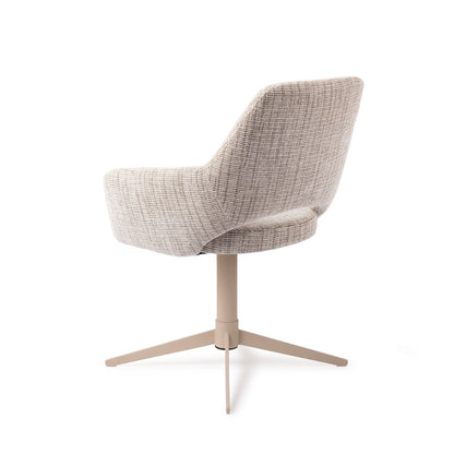 Jesper Home Yanai Caramel Grid Eetkamerstoel - Quad Beige-Kwaliteitwonen.nl