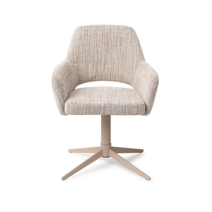 Jesper Home Yanai Caramel Grid Eetkamerstoel - Quad Beige-Kwaliteitwonen.nl