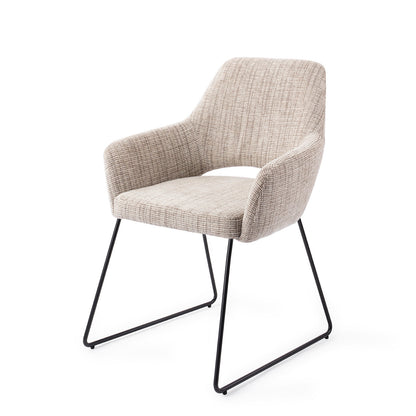 Jesper Home Yanai Caramel Grid Eetkamerstoel - Slide Black-Kwaliteitwonen.nl
