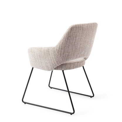 Jesper Home Yanai Caramel Grid Eetkamerstoel - Slide Black-Kwaliteitwonen.nl