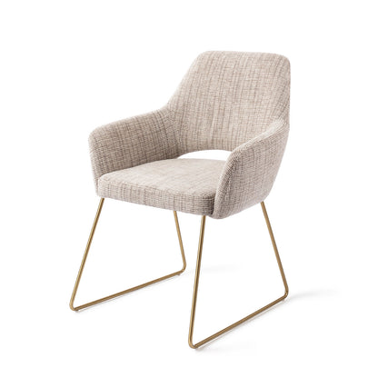Jesper Home Yanai Caramel Grid Eetkamerstoel - Slide Gold - KwaliteitWonen.nl