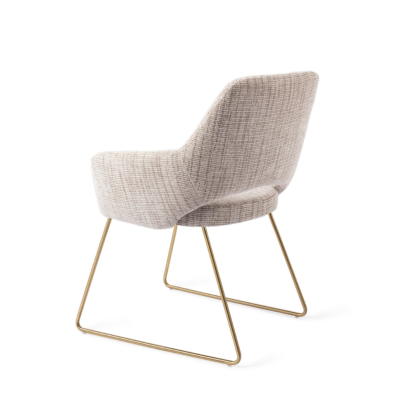 Jesper Home Yanai Caramel Grid Eetkamerstoel - Slide Gold - KwaliteitWonen.nl