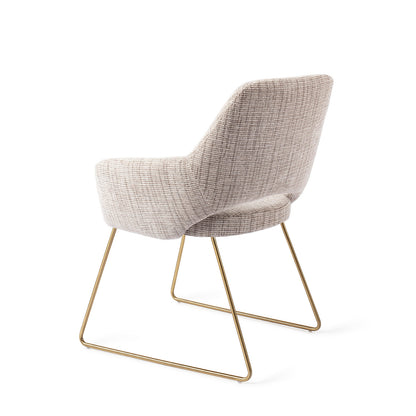 Jesper Home Yanai Caramel Grid Eetkamerstoel - Slide Gold - KwaliteitWonen.nl