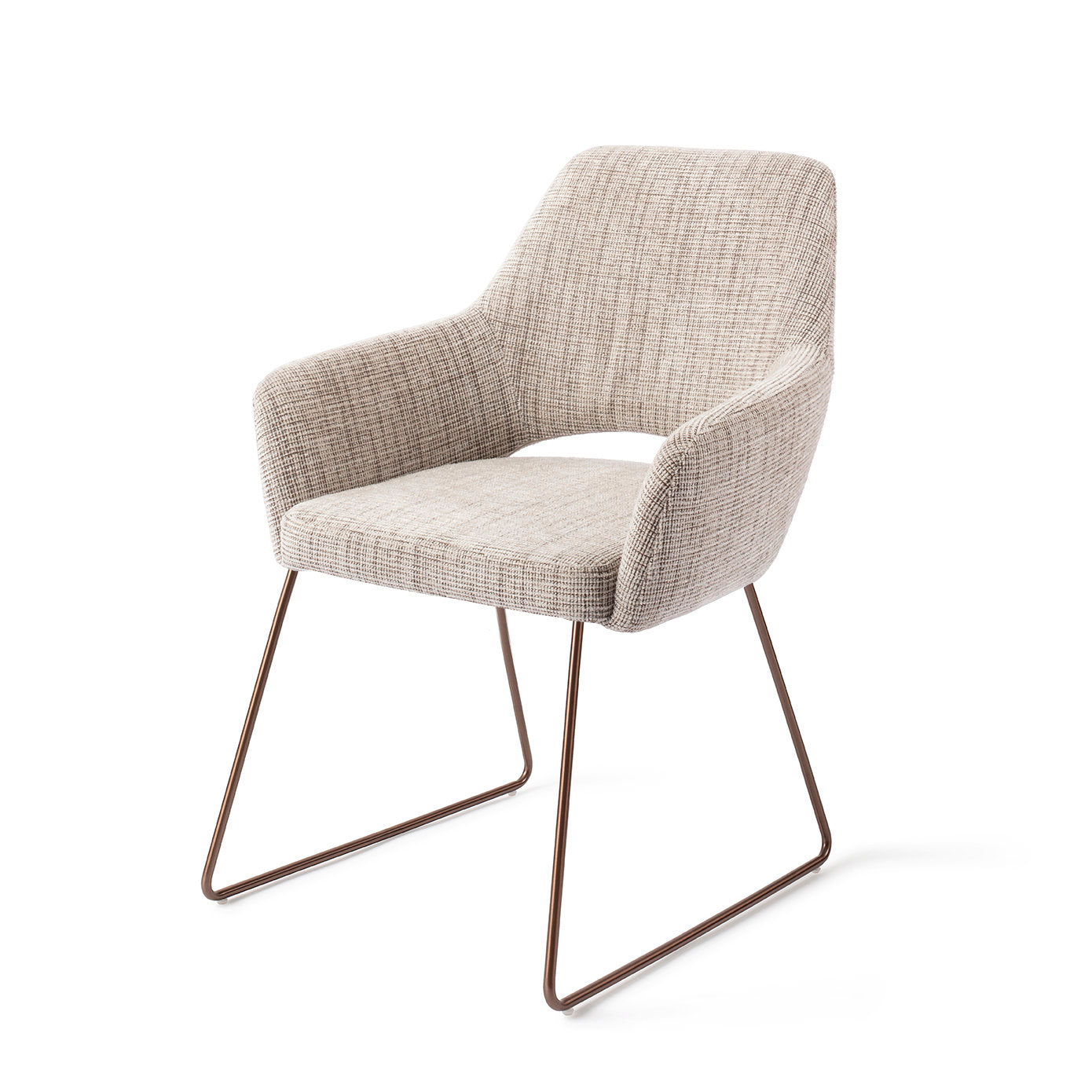 Jesper Home Yanai Caramel Grid Eetkamerstoel - Slide Rose - KwaliteitWonen.nl