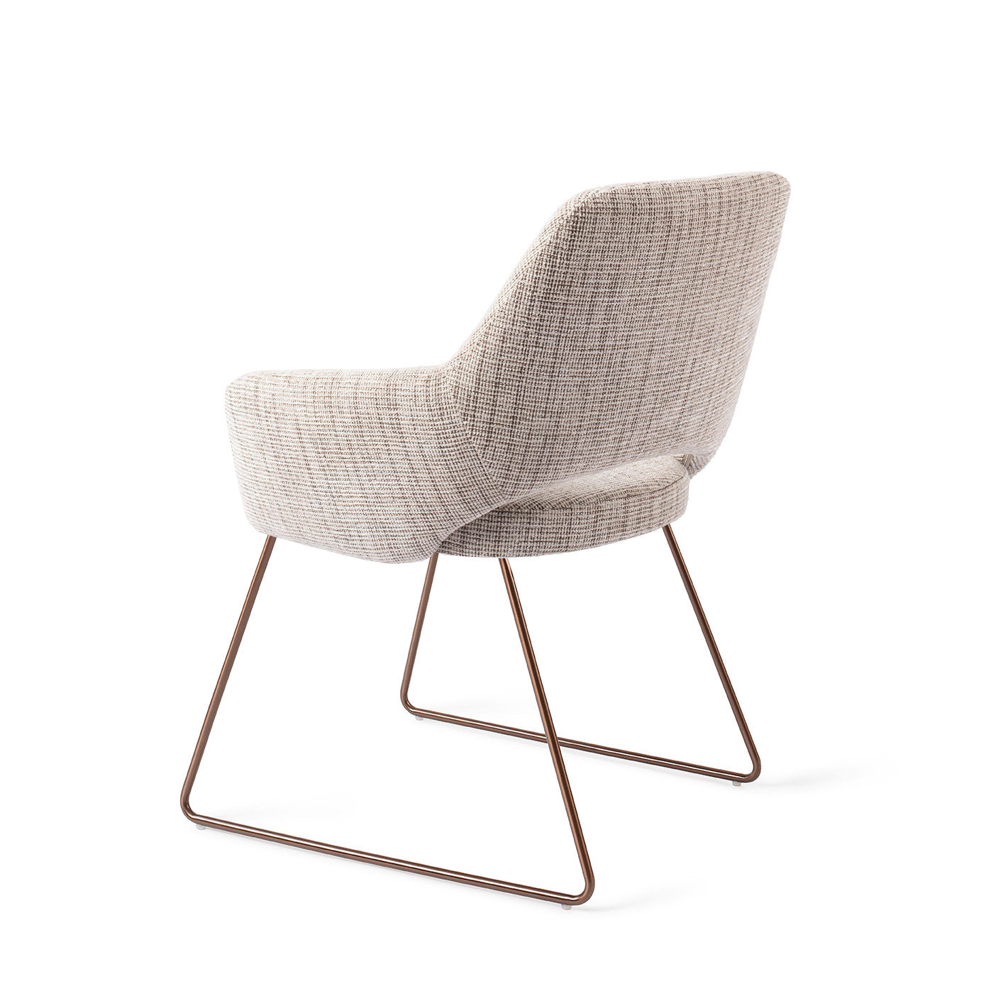 Jesper Home Yanai Caramel Grid Eetkamerstoel - Slide Rose - KwaliteitWonen.nl