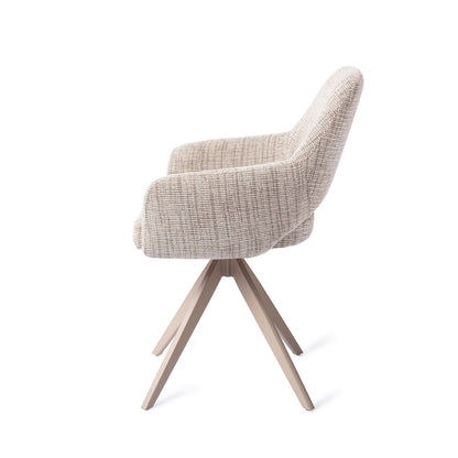Jesper Home Yanai Caramel Grid Eetkamerstoel - Turn Beige - KwaliteitWonen.nl