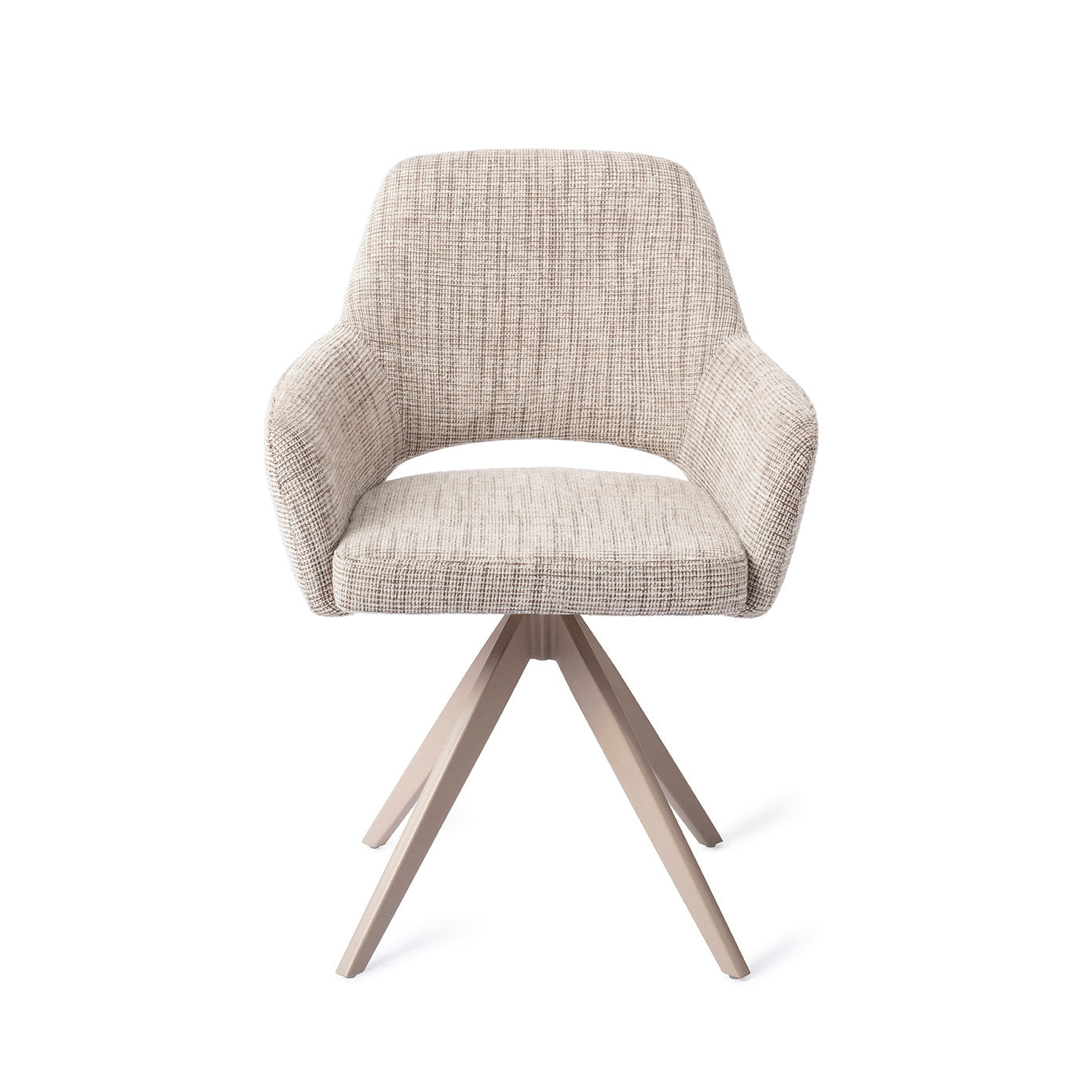 Jesper Home Yanai Caramel Grid Eetkamerstoel - Turn Beige - KwaliteitWonen.nl