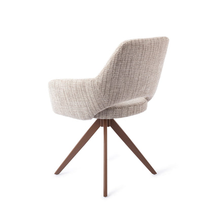 Jesper Home Yanai Caramel Grid Eetkamerstoel - Turn Brown - KwaliteitWonen.nl