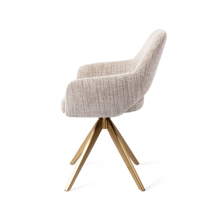 Jesper Home Yanai Caramel Grid Eetkamerstoel - Turn Gold - KwaliteitWonen.nl